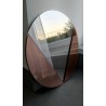 Ronde decoratieve spiegel met koperen paneel roségoud - LOLO