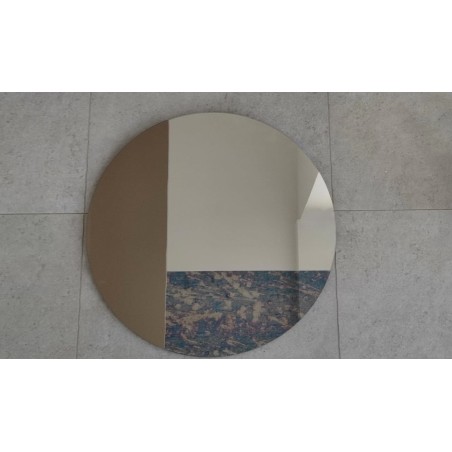 Decoratief rond spiegelkleurig paneel - bruin en verouderd - TOMI