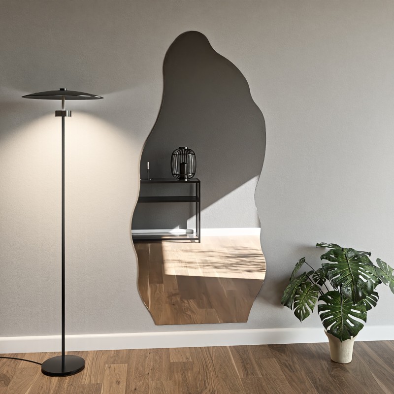 Decoratieve half-ovale spiegel met een organische vorm - AURO 2