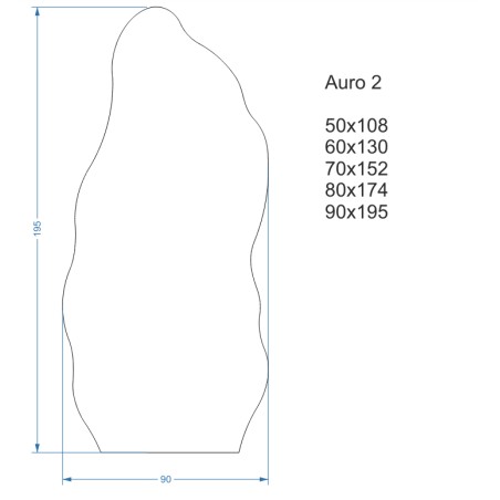 Decoratieve half-ovale spiegel met een organische vorm - AURO 2
