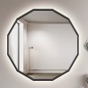 Miroir polygonal dans un cadre MDF noir - WIELO LED - couleur du cadre au choix