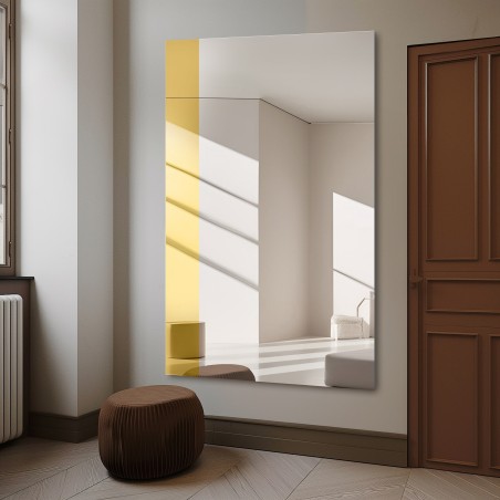 Grote decoratieve spiegel met gouden glansstrip - MORGAN