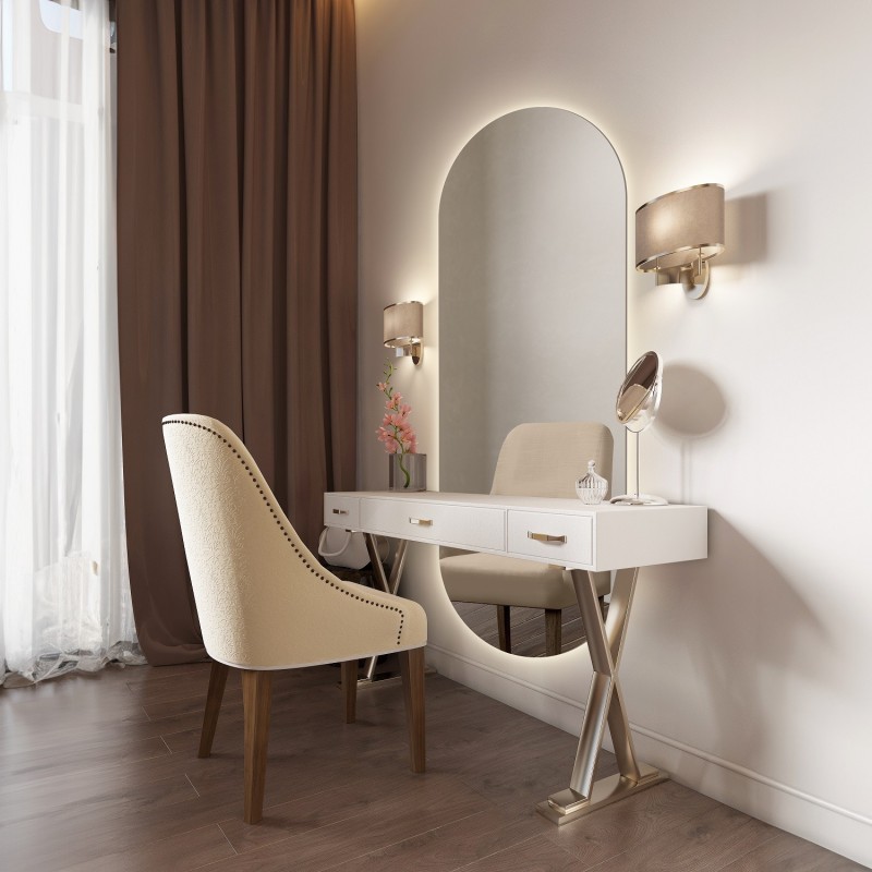 Ovale badkamerspiegel in twee delen met verlichting - NIKO LED