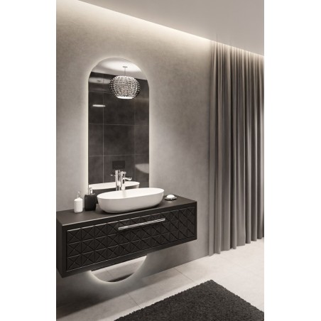 Ovale badkamerspiegel in twee delen met verlichting - NIKO LED