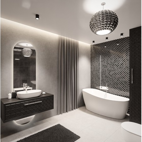 Ovale badkamerspiegel in twee delen met verlichting - NIKO LED