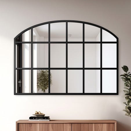 Miroir de fenêtre de grenier avec meneaux en MDF - REBEKA - couleur du cadre au choix