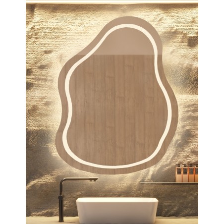 Badkamerspiegel met onregelmatige vorm - STONE LED II