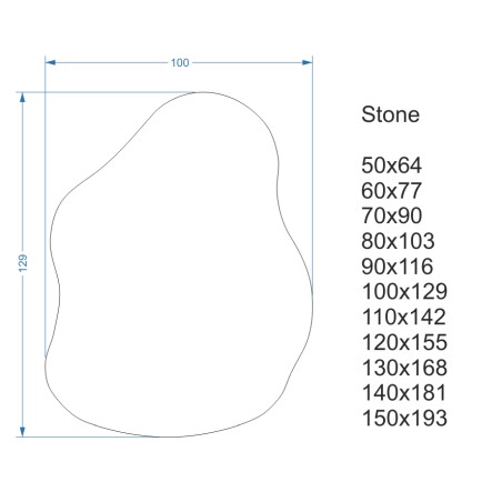 Badkamerspiegel met onregelmatige vorm - STONE LED II