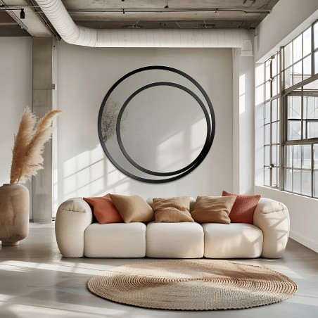 Ronde spiegel in dubbele mdf lijst - JASMIN