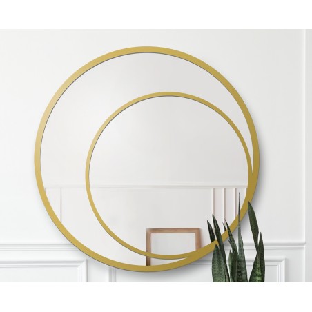 Miroir rond dans un double cadre en mdf - JASMIN