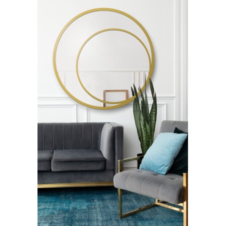 Miroir rond dans un double cadre en mdf - JASMIN