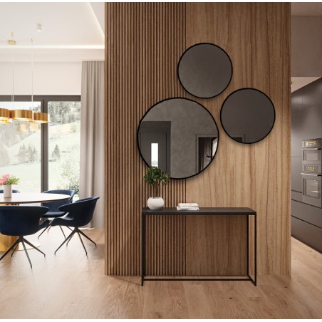 Set van drie ronde spiegels in mdf slanke lijst - FITRI II