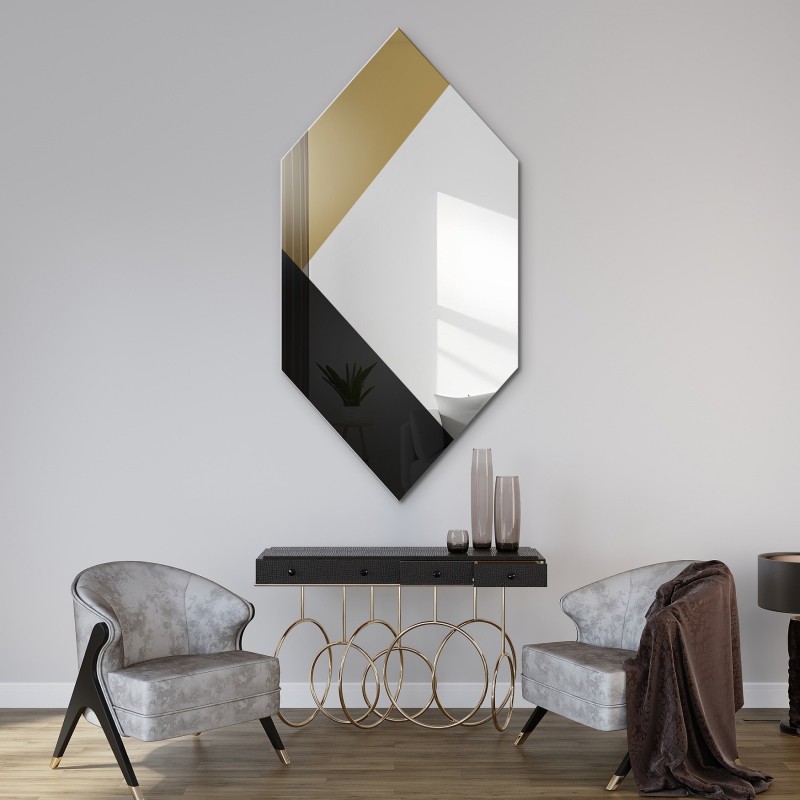 Exclusieve decoratieve spiegel in zwart en goud - MADAM
