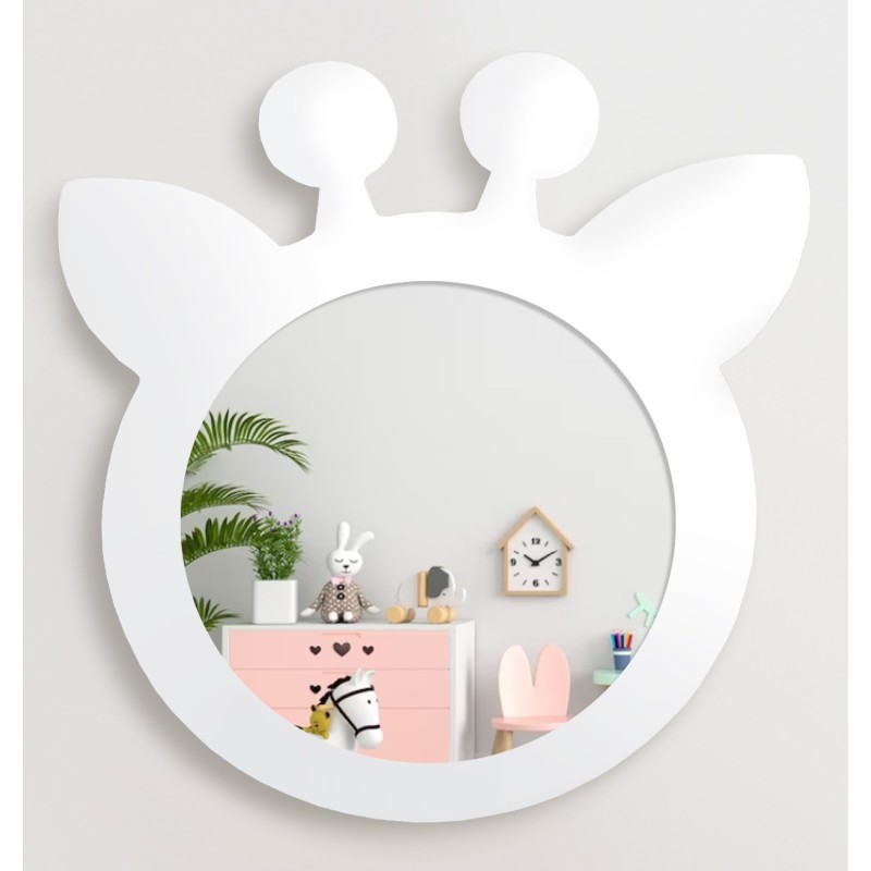 Decoratieve wandspiegel voor een kind in een mdf lijst - GIRAF