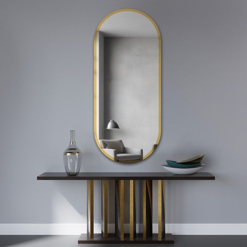 Ovale spiegel in goudglanzende lijst - BONITA