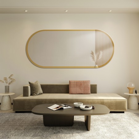 Ovale spiegel in goudglanzende lijst - BONITA