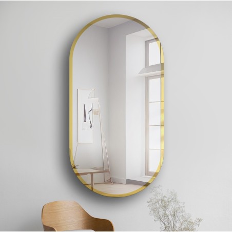 Ovale spiegel in goudglanzende lijst - BONITA