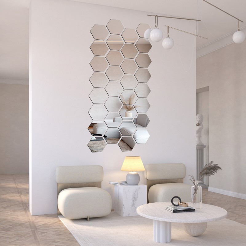 Set decoratieve honingraat spiegeltegels 20x23