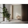 Miroir dans un cadre noir avec éclairage - 1201 LED - sur mesure