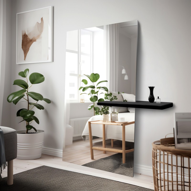 Miroir rectangulaire moderne sur pied avec étagère - AGIS SHELF Miroir rectangulaire moderne sur pied avec étagère - AGIS SHELF