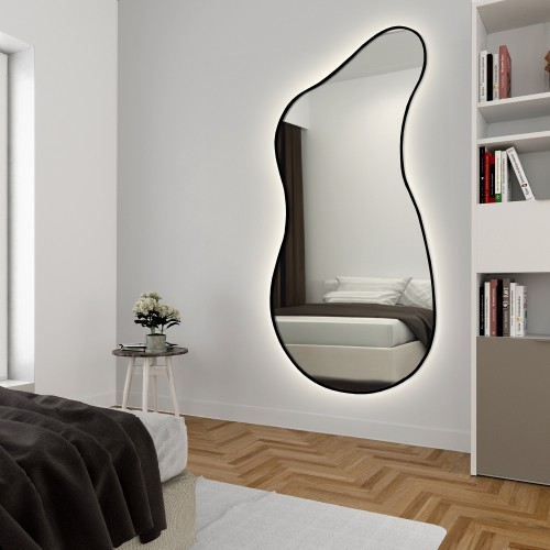 Lustro o organicznym kształcie z podświetleniem - ANGELIT II W RAMIE LED