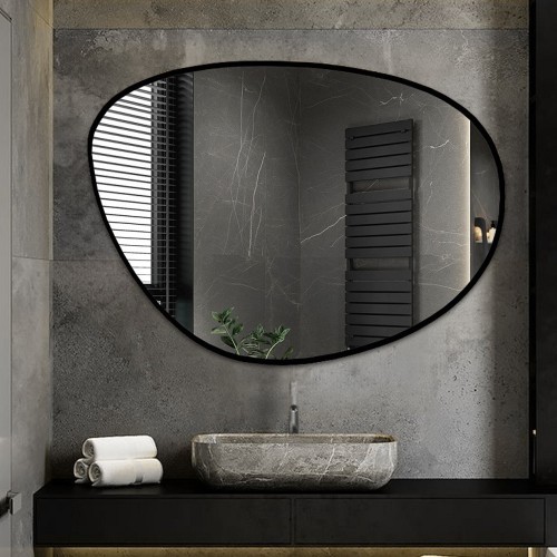 Lustro o nieregularnym kształcie w ramie - AGAT W RAMIE