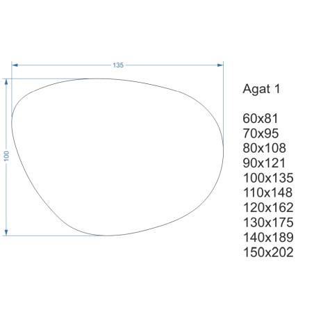 Onregelmatig gevormde spiegel in een frame - AGAT IN EEN FRAME