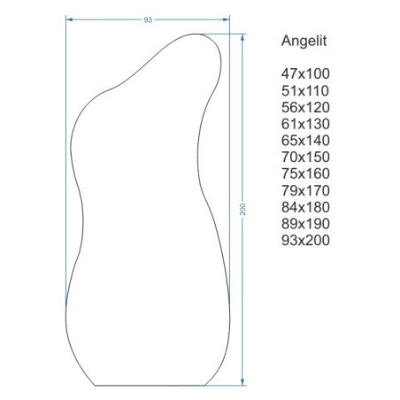 Organisch gevormde spiegel in lijst met verlichting - ANGELIT IN LED FRAME