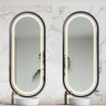 Jeu de miroirs ovales dans un cadre en mdf avec éclairage - OSKAR SET IN LED FRAME III