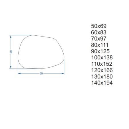 Organisch gevormde spiegel met verlichting - BAZALT LED