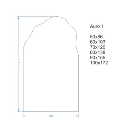 Halfovale spiegel met organische vorm en verlichting - AURO LED 1