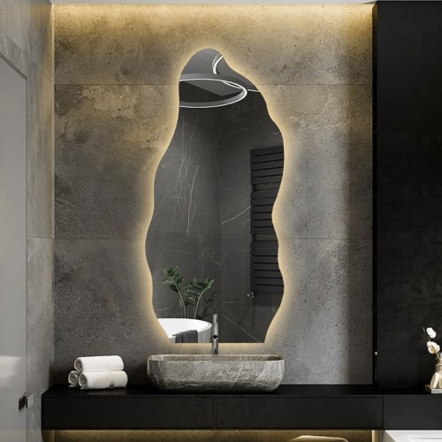 Lustro o organicznym kształcie z podświetleniem - AURO LED 2