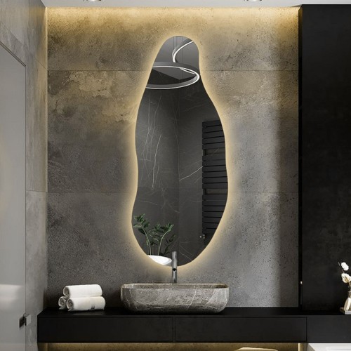 Dekoracyjne lustro o organicznym kształcie z podświetleniem - BARYT LED