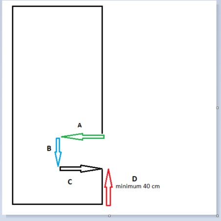 Grand miroir moderne dans un cadre en bois avec découpe d'armoire 1503