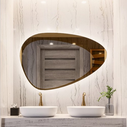 Lustro o organicznym kształcie z podświetleniem - KALCYT LED