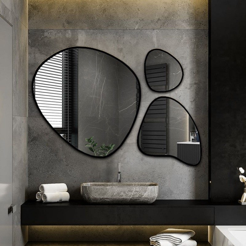 Set van drie ingelijste biologische spiegels - FLORA IN A FRAME