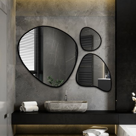 Set van drie ingelijste biologische spiegels - FLORA IN A FRAME