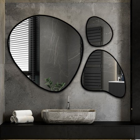 Set van drie ingelijste biologische spiegels - FLORA IN A FRAME