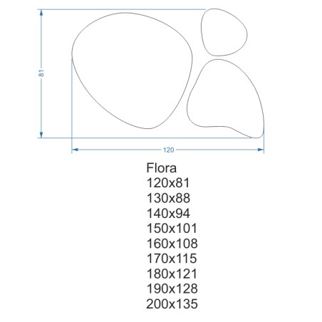 Set de trois miroirs organiques encadrés - FLORA IN A FRAME
