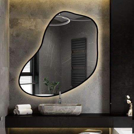 Spiegel met organische vorm in frame met verlichting - KWARC IN LED FRAME