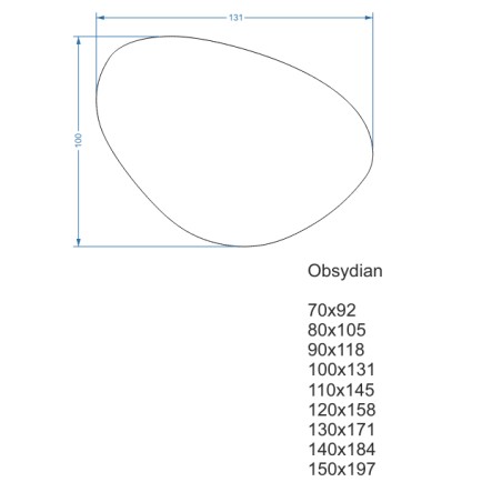 Onregelmatig gevormde spiegel in een frame met verlichting - OBSYDIAN IN LED FRAME