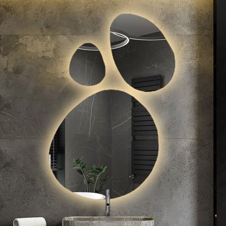 Set van drie organisch gevormde spiegels met verlichting - OPALIT LED