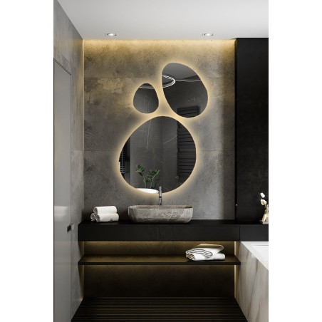 Set van drie organisch gevormde spiegels met verlichting - OPALIT LED