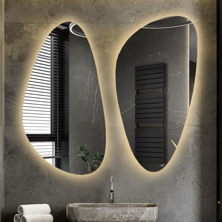 Set van twee onregelmatig gevormde spiegels met verlichting - SELENIT LED