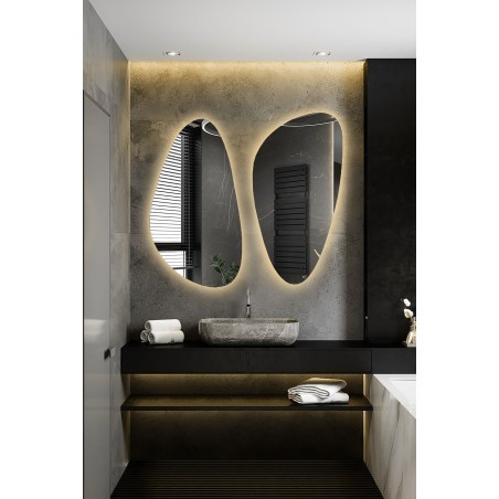 Set van twee onregelmatig gevormde spiegels met verlichting - SELENIT LED