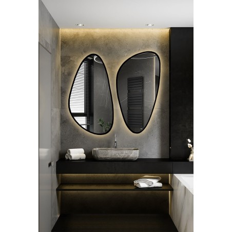 Set van twee onregelmatige spiegels in lijst met verlichting - SELENIT IN LED FRAME