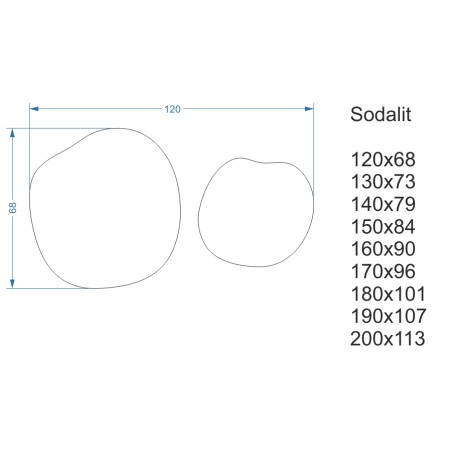 Set van organische spiegels met verlichting - SODALIT LED