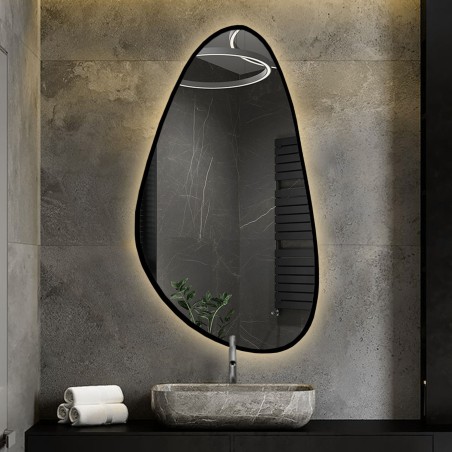 Onregelmatig gevormde spiegel in lijst met verlichting - SYDERYT IN LED FRAME