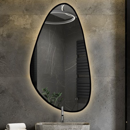 Onregelmatig gevormde spiegel in lijst met verlichting - SYDERYT IN LED FRAME