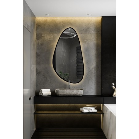 Onregelmatig gevormde spiegel in lijst met verlichting - SYDERYT IN LED FRAME